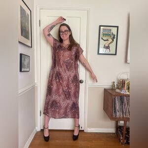 Late 70s-80s Leopard Caftan with Leopard Faces